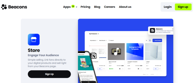 Beacons digital store