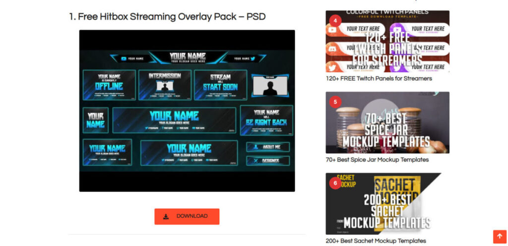 free Hitbox streaming overlay pack