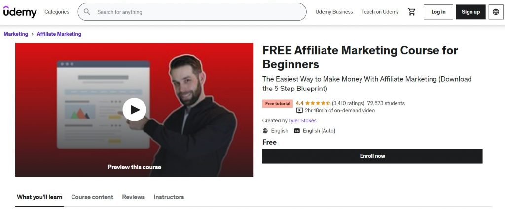 Affiliate Marketing Course for Beginners – Udemy 