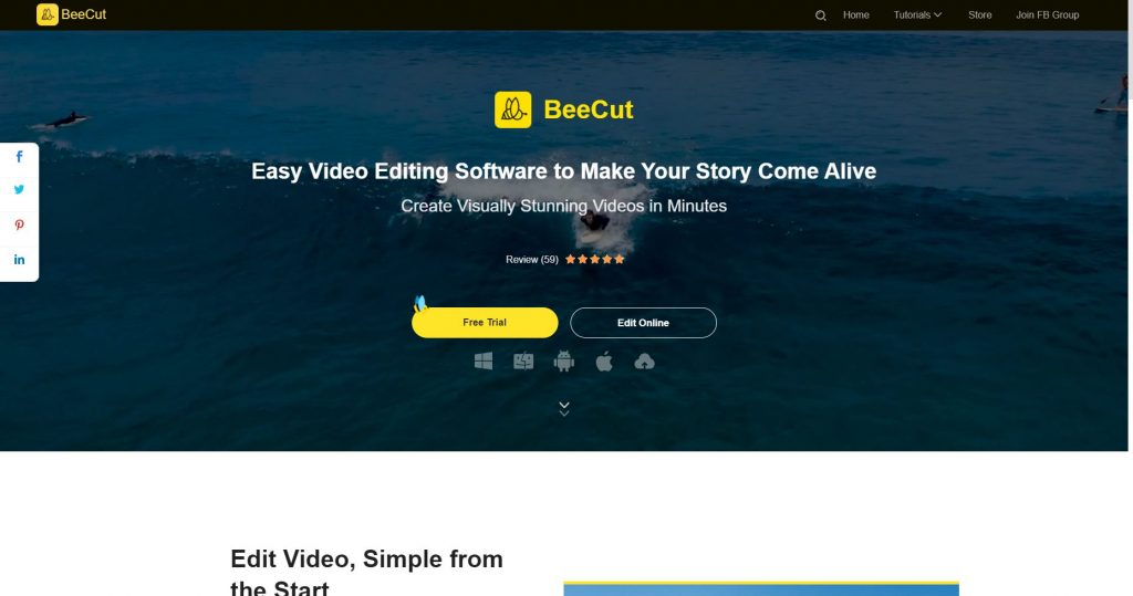 BeeCut is a great video editing software for beginners