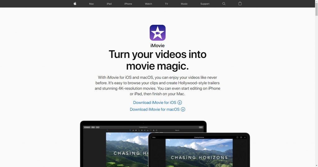 iMovie is available for iOS users