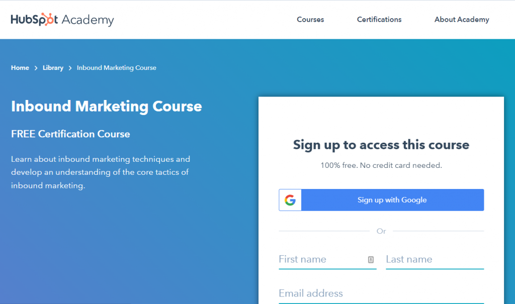 Inbound Marketing Course – HubSpot Academy 
