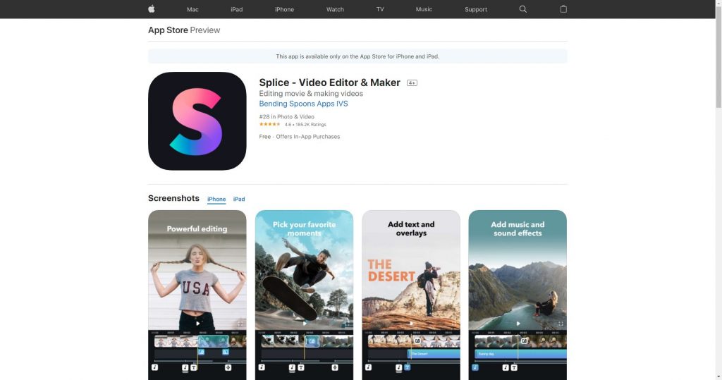 Splice is a great Instagram video maker you can use to add filters