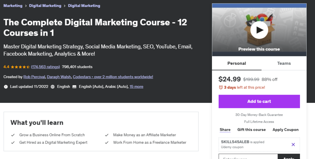 Most Popular Udemy Courses - Digital Marketing Course