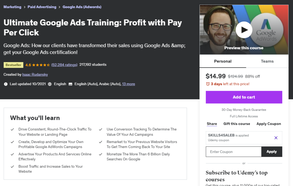 Most Popular Udemy Courses - Google Ads Training