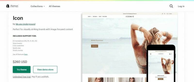 Icon Theme Ecommerce Website Template