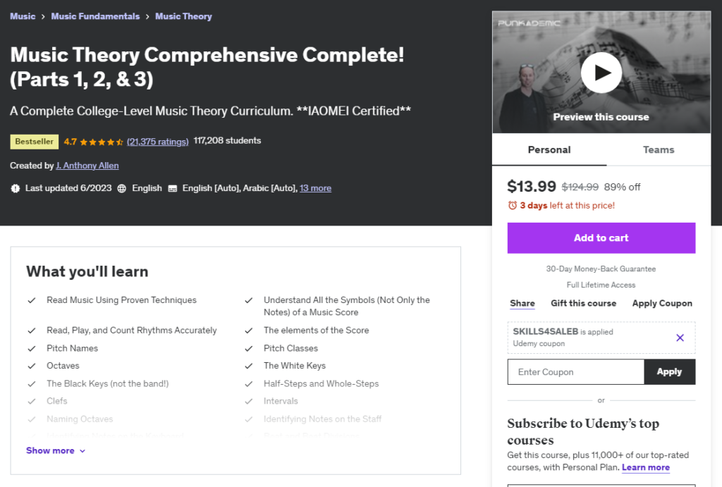 Most Popular Udemy Courses - Music Theory