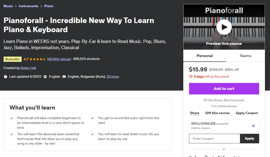 Most Popular Udemy Courses - Pianoforall