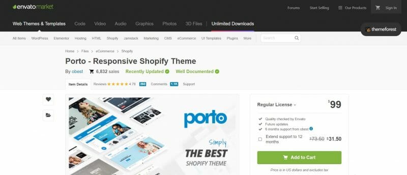 Porto Shopify eCommerce theme
