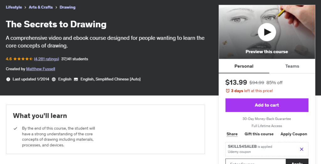 Most Popular Udemy Courses - Secrets of Drawing