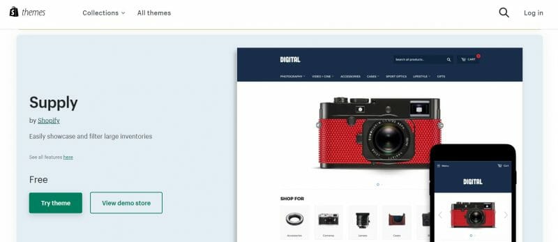 Supply Theme Ecommerce Website Template