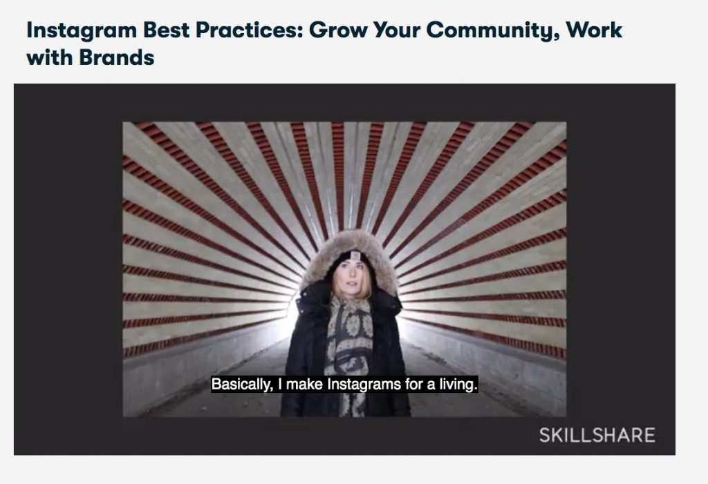 Instagram Best Practices skillshare course