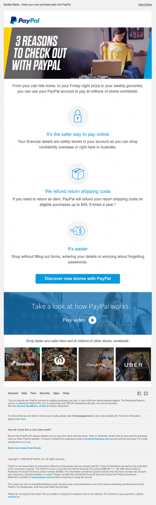 PayPal 3 reasons to check out with paypal