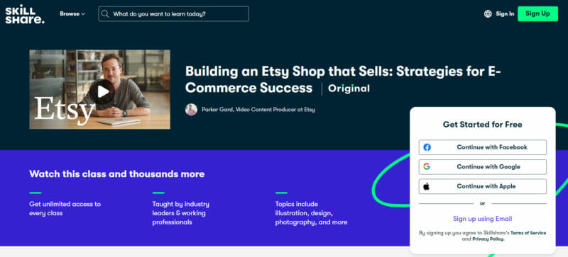 Building an Etsy Shop that Sells course