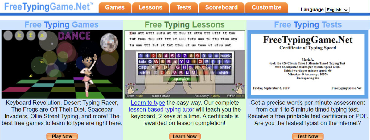 Online Typing Games for Boosting Your Speed and Accuracy