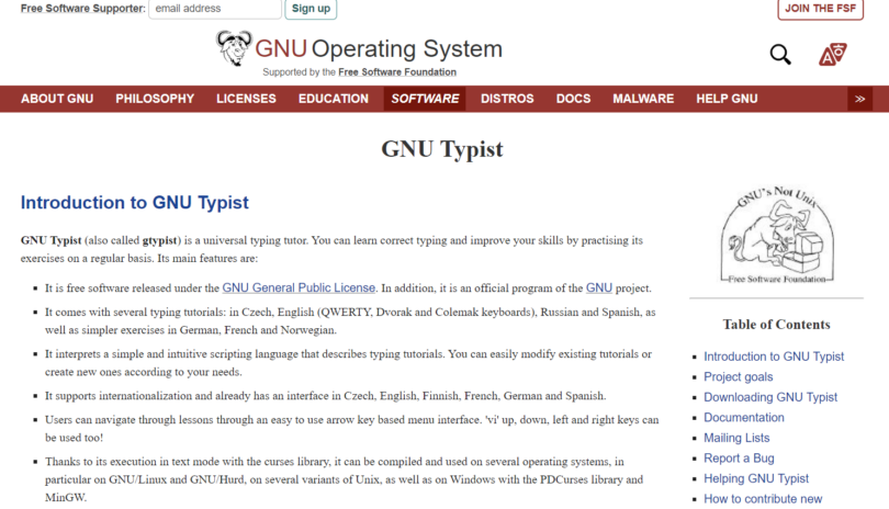 GNU Typist