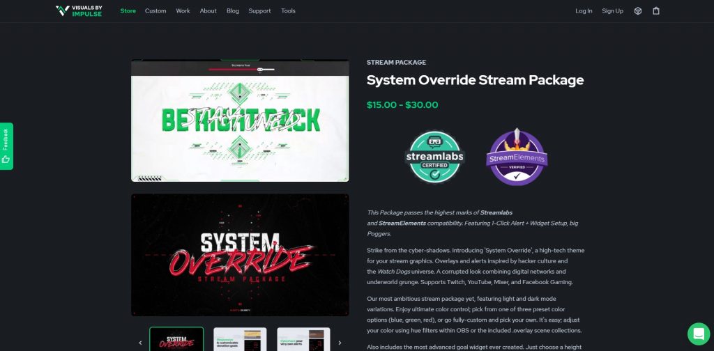 System Override is a high-tech theme for your stream graphics