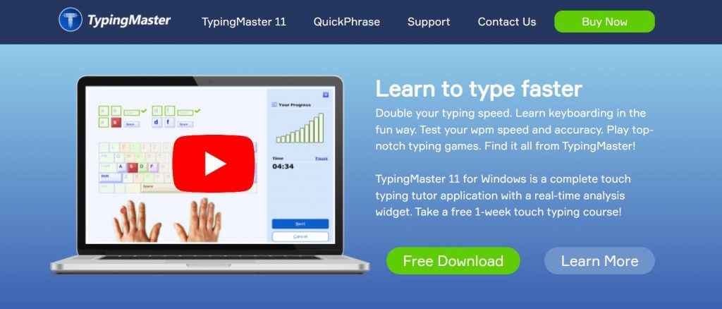 Typing Master is a Windows-based program