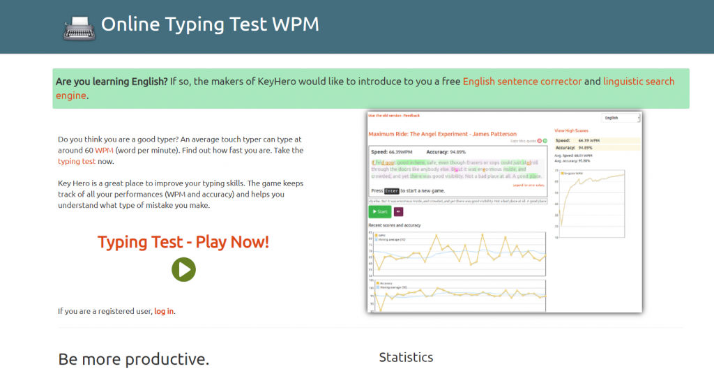 Typing Test · Improve your WPM speed 