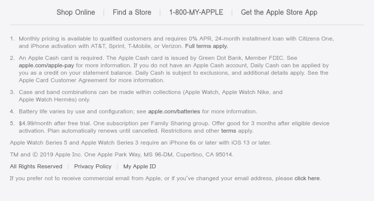 apple Email Footer Example