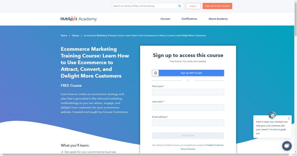 Ecommerce Marketing - course