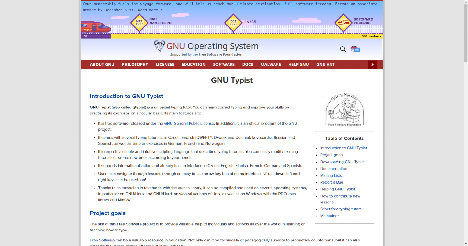gnu typist gnu typist