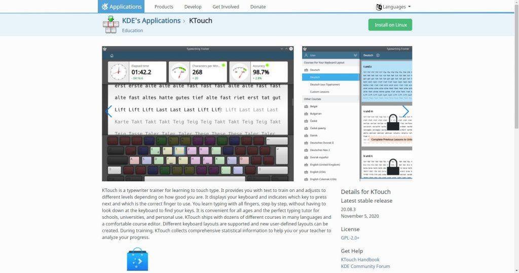 KTouch Typing Tutor is open-source software