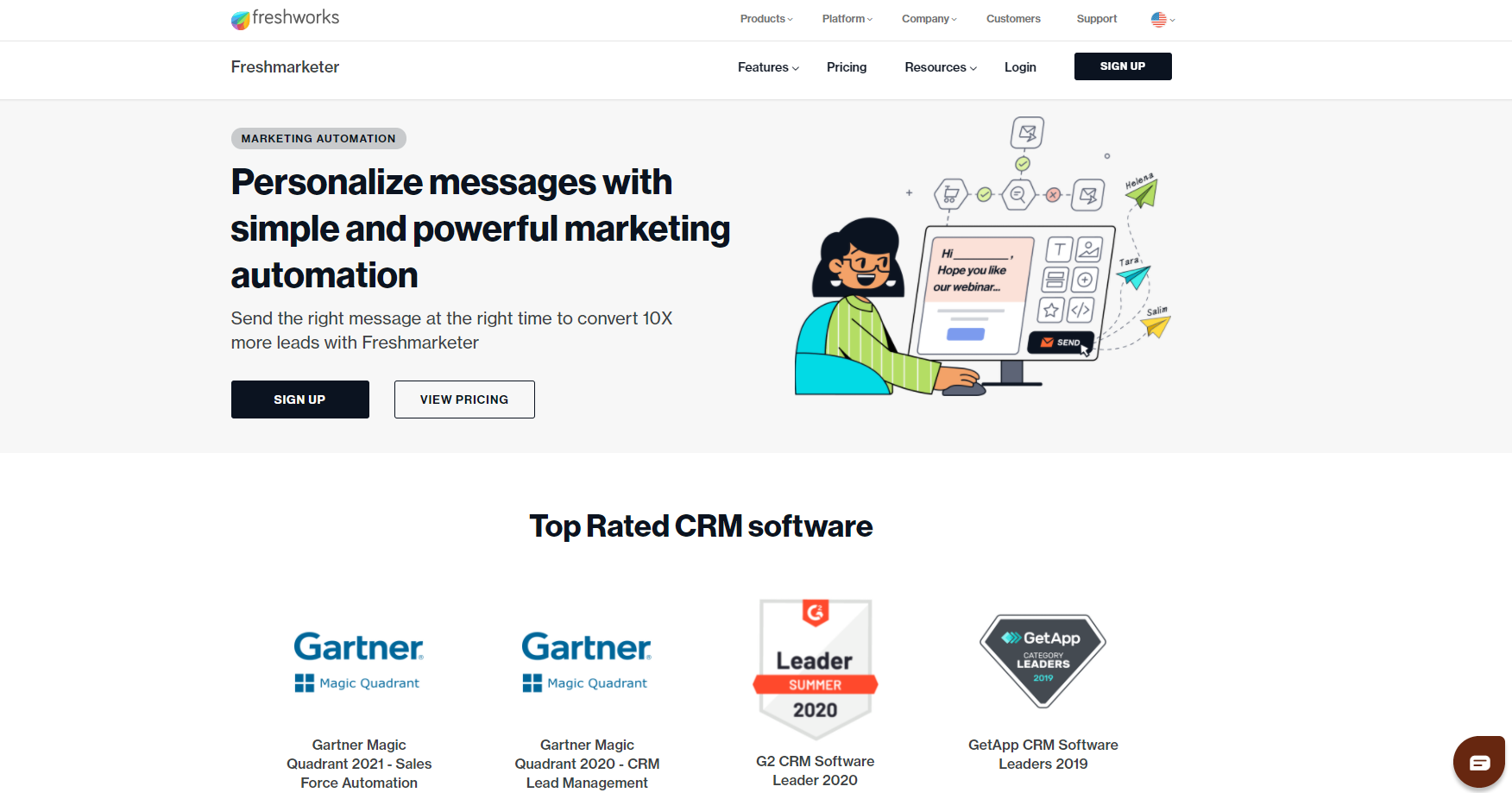 Freshworks CRM (formerly Freshmarketer)