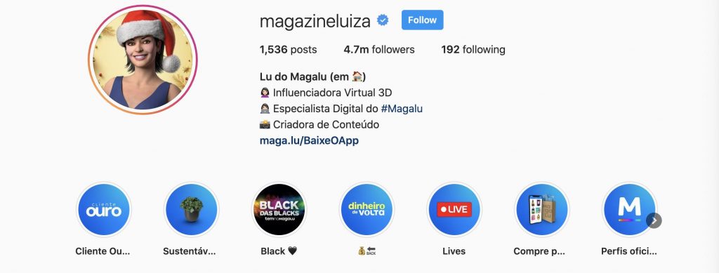 Lu do Magalu the most followed virtual influencer