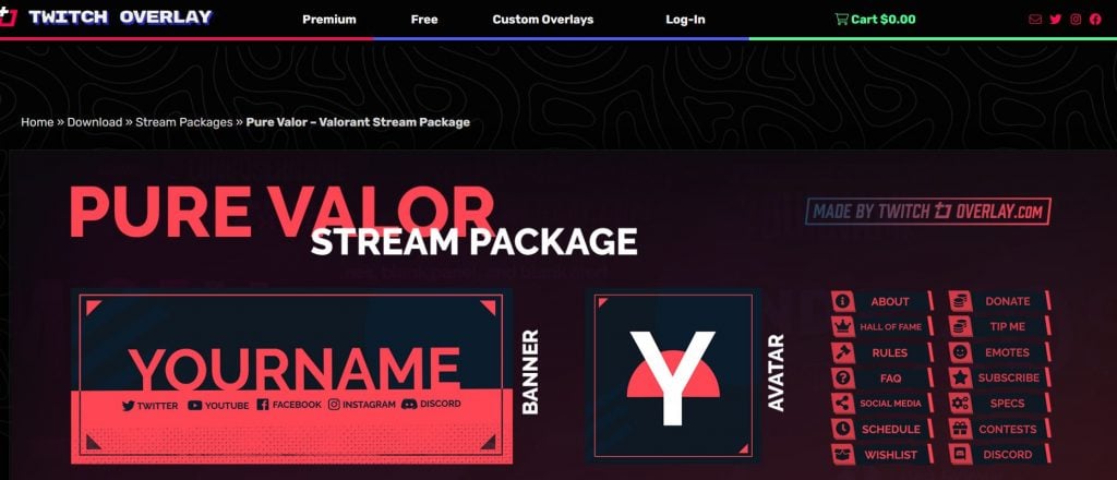 Twitch Overlay – Pure Valor Stream Package