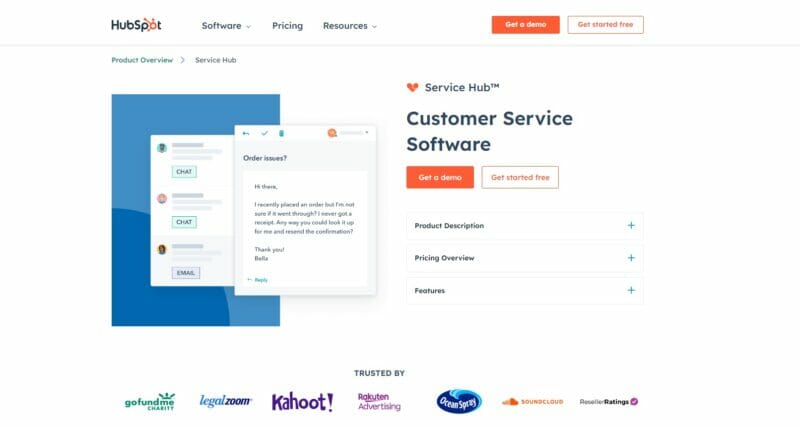 HubSpot ServiceHub customer service tools