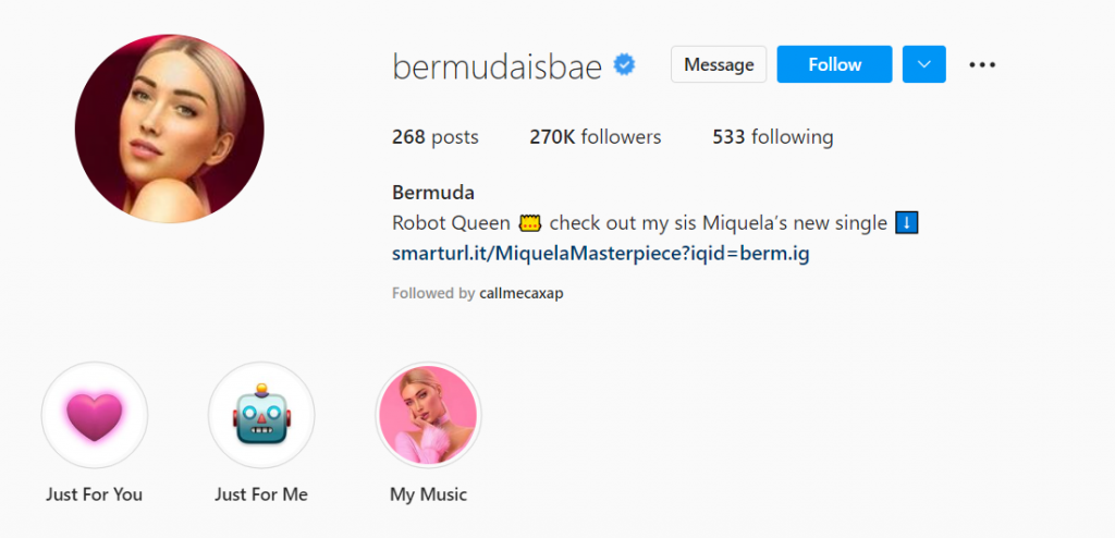Bermuda is one of the older virtual influencers