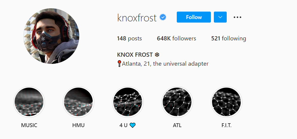 Knox Frost is the top male virtual influencer on Instagram