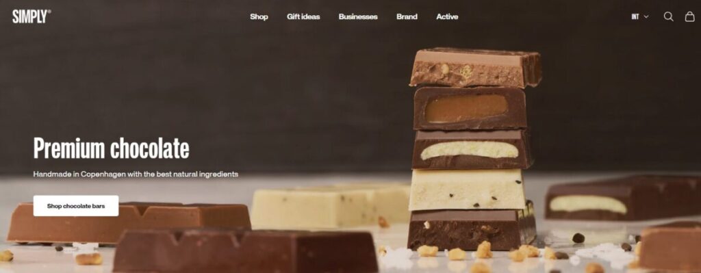 Simply Chocolate Website Design Example