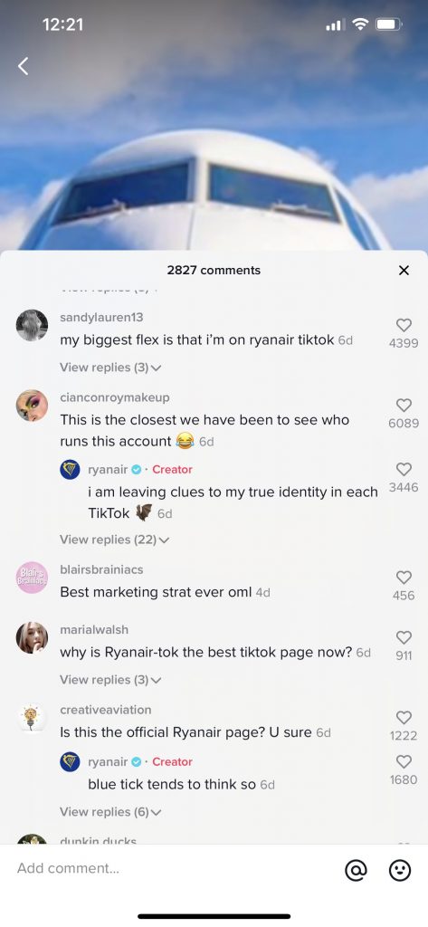 Ryanair: tiktok trends