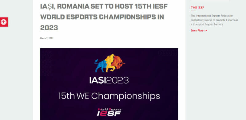 IESF 15 -й чемпионат по киберспорту IESF