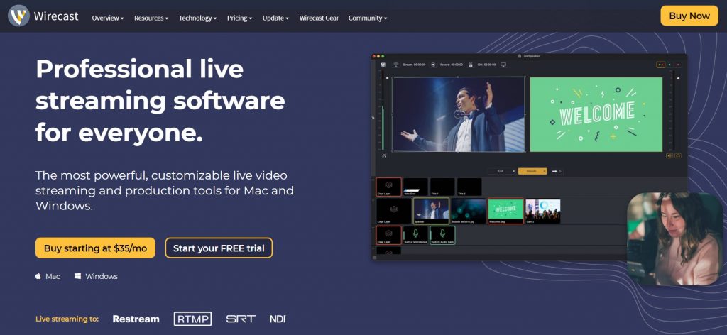 Wirecast is a live production tool