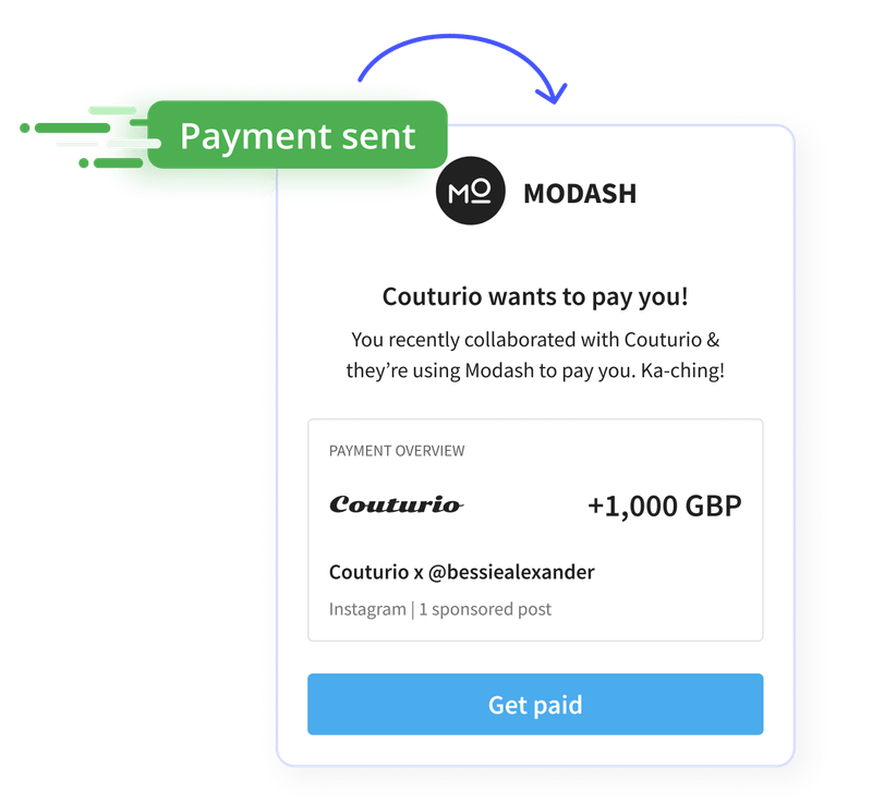 Modash influencer payments