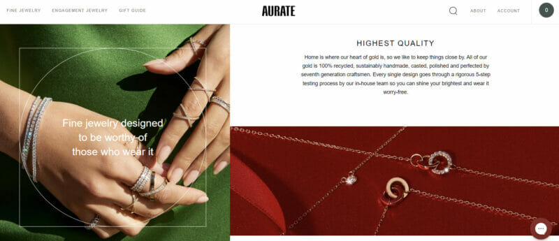 Aurate online jewelry shop