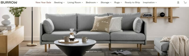 Burrow modular furniture retailer- eCommerce Websites