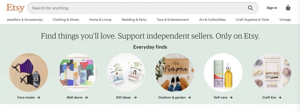 Etsy popular marketplace