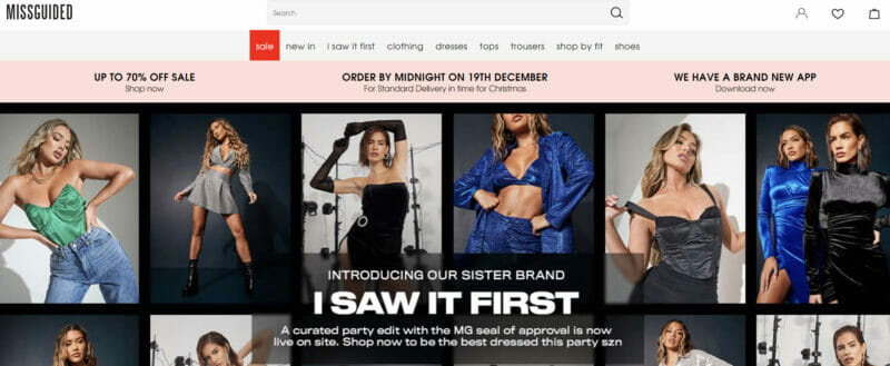 Missguided online shopping site 