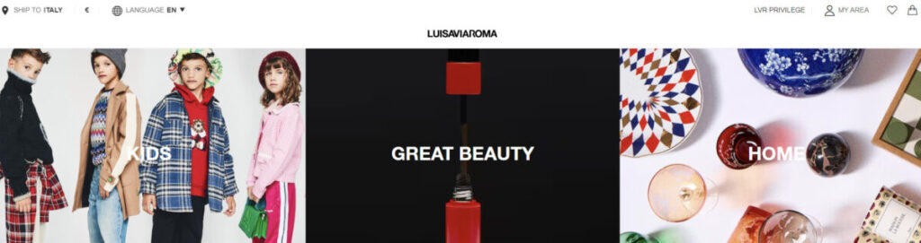 LUISAVIAROMA Online Shopping Site