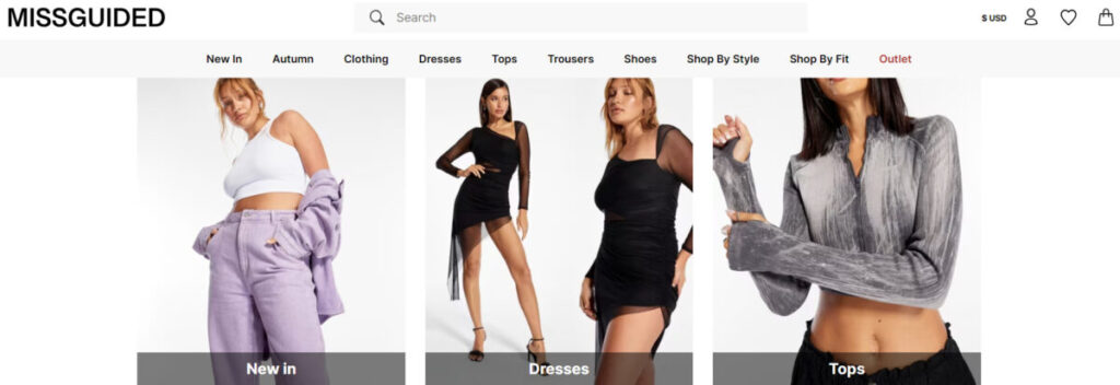 Missguided online shopping site