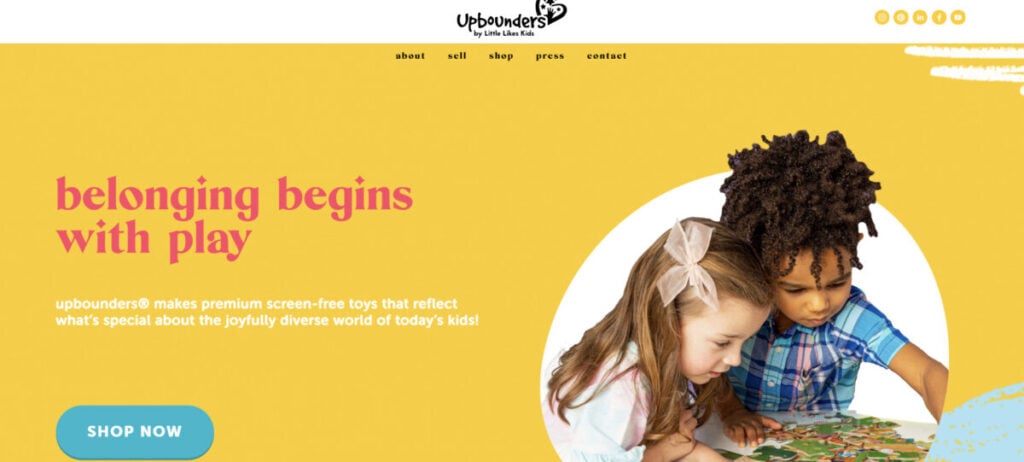 Upbounders online kids shopping site