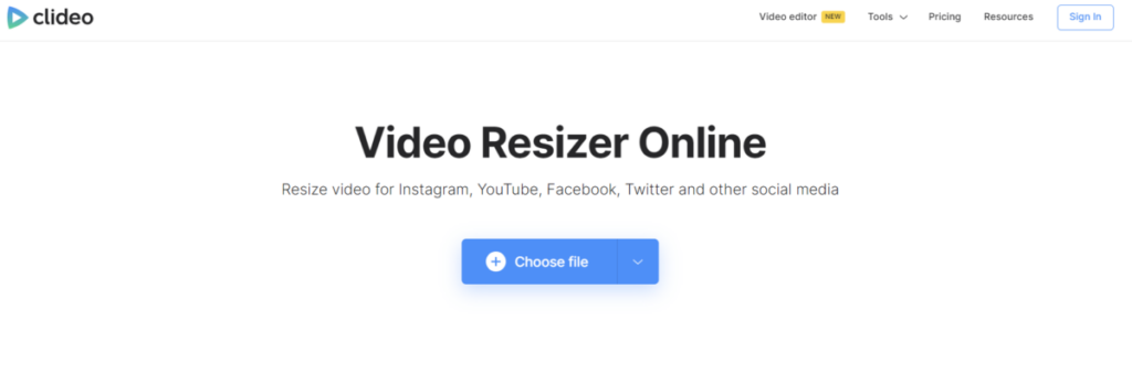 Video Resizer Online Clideo