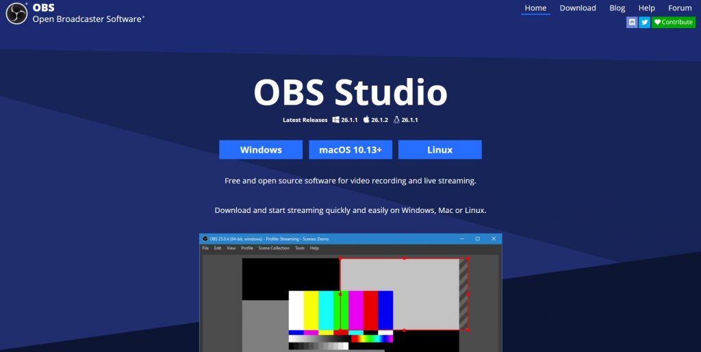 OBS Studio is open-source software