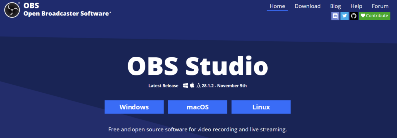 OBS Studio is open-source software