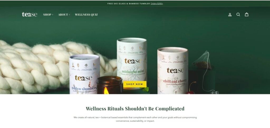 Tease Tea online shopping site