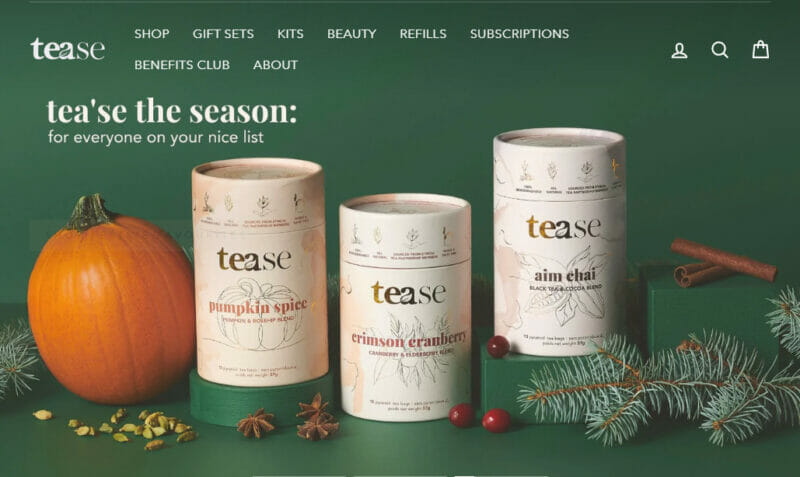 tease tea online shopping site